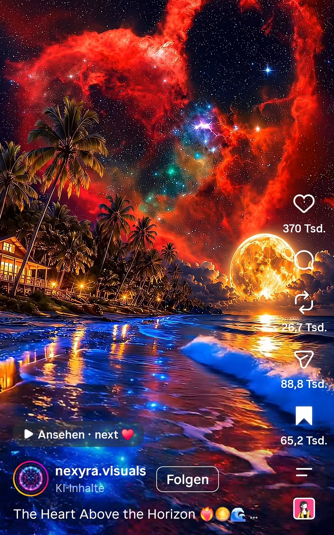 Instagram-Reel: Kosmische Traumwelt